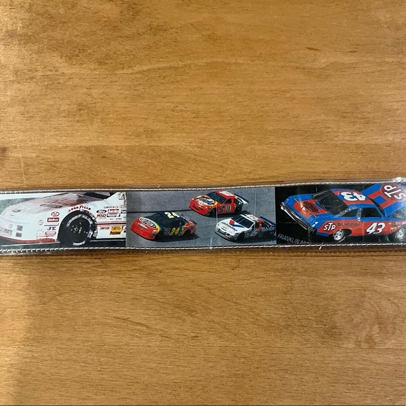 Vintage vinyl NASCAR themed belt